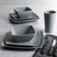 Service de table carré 16 pièces Gibson Home, assiettes, bols et tasses, gris