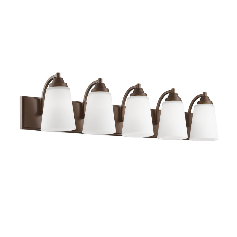 Éclairage de salle de bain à intensité variable 5 lumières Huxley, Bronze huilé