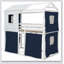 Bunk Wood House Bed With Tent-1497045875-1497045873