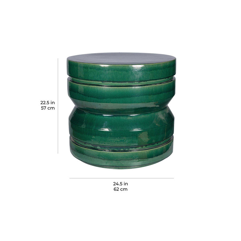 Provenance Signature Outdoor Round Side Table, Emerald