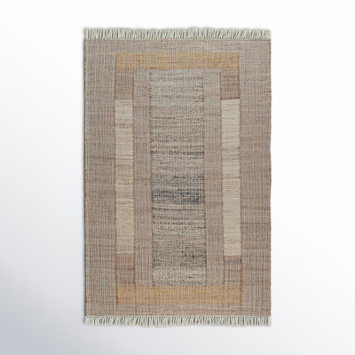 Misty Brown Ivory Geometric Jute Rug
