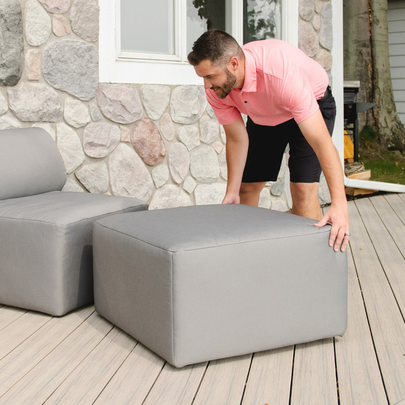 Granite Modular Patio Ottoman with Hidden Handle