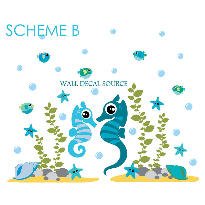 Nautical & Beach Non-Wall Damaging Wall Decal, Scheme B