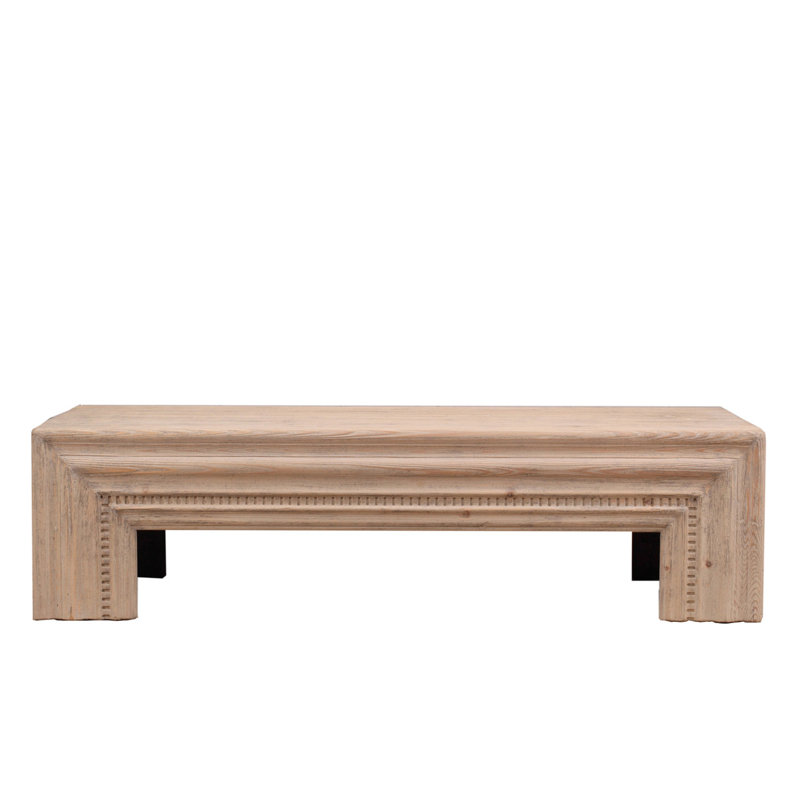 Table basse simple en bois massif, H 17,72 po x L 66,93 po x l 25,59 po