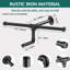 Portemanteau flottant industriel, tringle à vêtements robuste en fer noir mural, tringle à vêtements amovible, tringle à vêtements polyvalente pour le rangement de placard