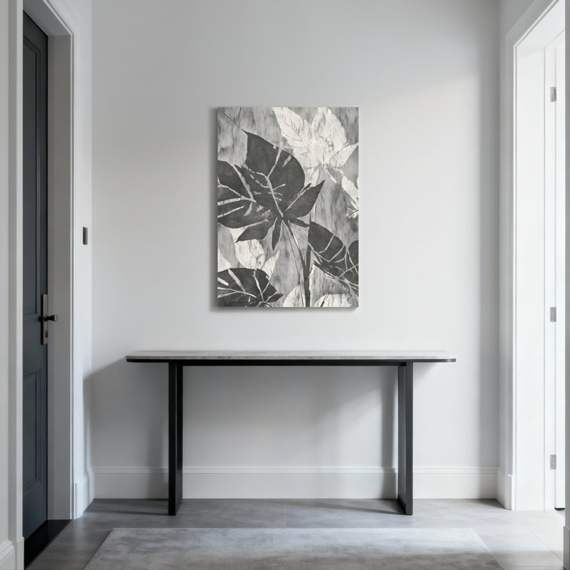 «Tropical Leaf», impression monochrome sur toile tendue sur toile, ensemble de 1, H 18 po x l 12 po
