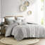 Couette pour lit double/queen - Chenille de coton grise avec accents et détails