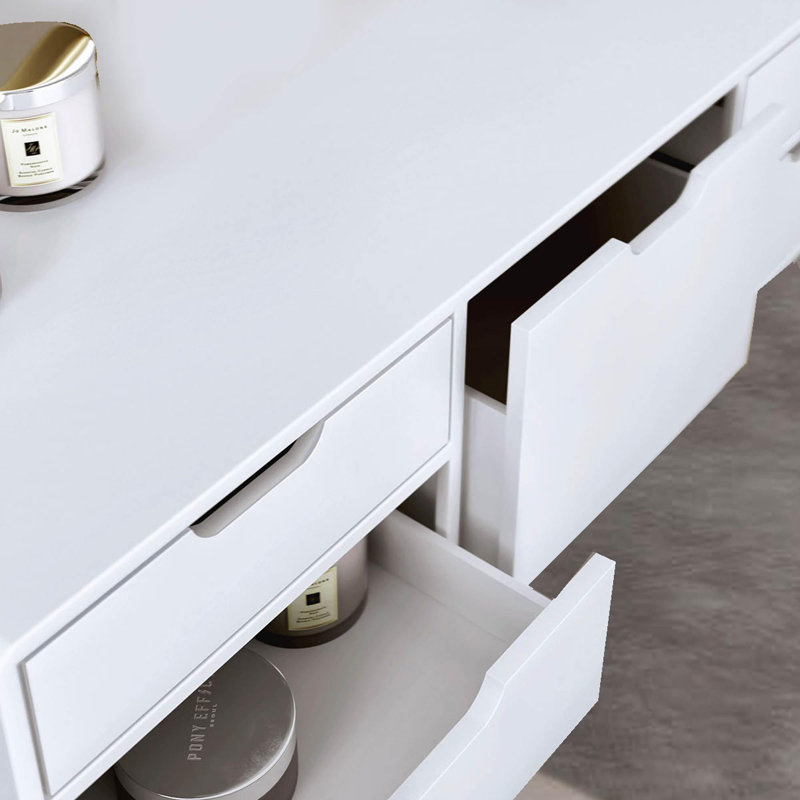 Lulette Dressing Table, White/Gold