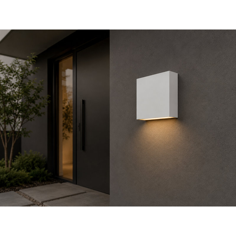 Plafonnier encastré d'extérieur 2 lumières DEL Baffour, Blanc