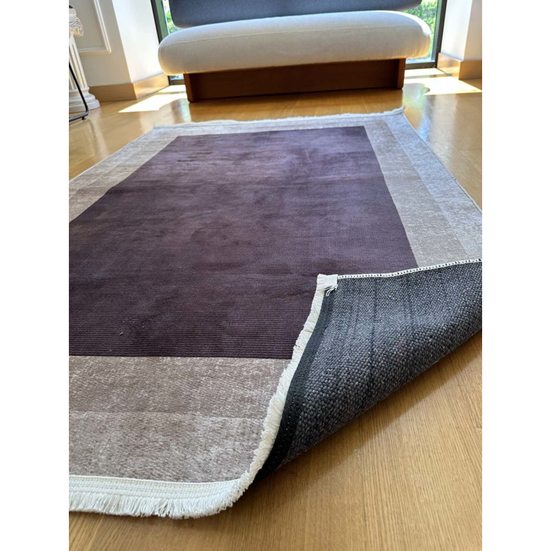 Tapis en coton Landree avec envers antidérapant, Rectangle 3 pi 3 po x 3 pi 11 po