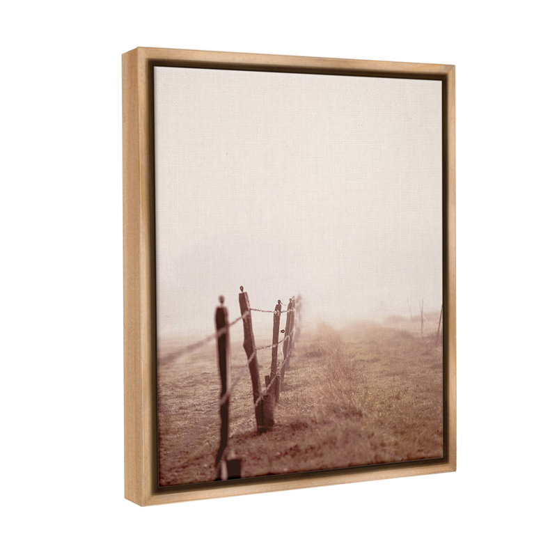 «Quiet Foggy Countryside Floater Frame» par Leah Straatsma sur, Cadre flottant orme Montalcino, H 21 po x l 17 po