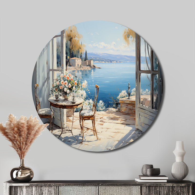 Pulver - Paysages d'art rond en métal, H 16 po x l 16 po