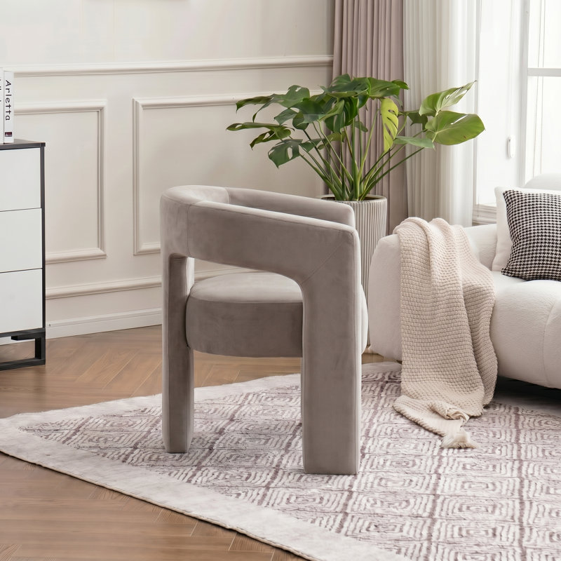 Fauteuil en velours, Gray
