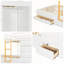Lit superposé double au-dessus de 123,6 po avec garde-robe et 7 tiroirs de rangement - Lit en bois massif tout-en-un - Capacité de 550 lb-1754944961