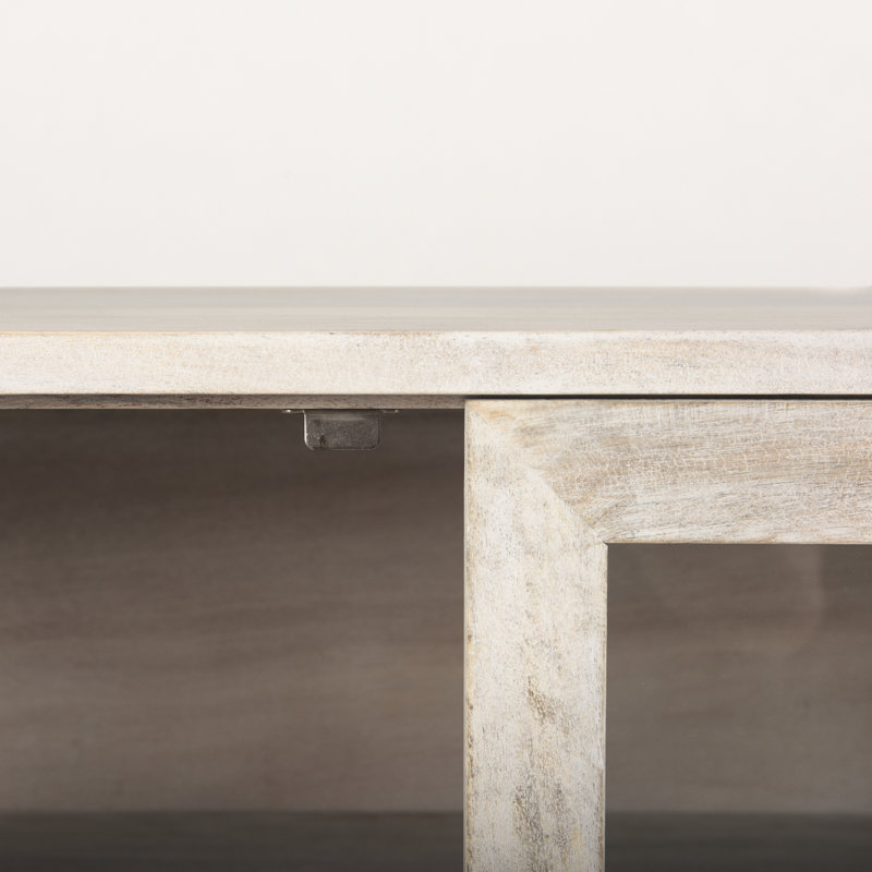 Arelius 70'' W Solid Wood Sideboard, Gold/White
