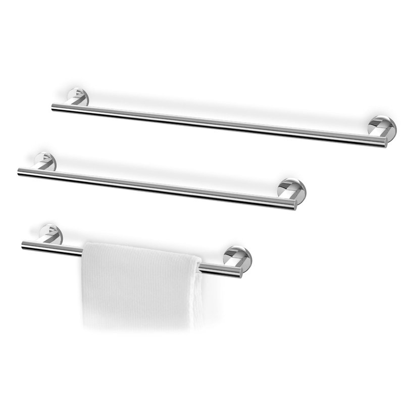 Porte-serviettes Zack Scala / ultrabrillant / moyen, Chrome poli, H 3,2 po x l 26 po x P 2,4 po