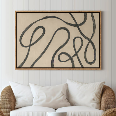 Framed Canvas Wall Art - Vintage Abstract Wall Prints for Bedroom - 16"x24"