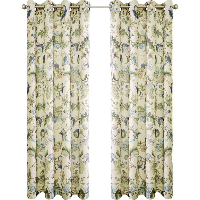 Jorma Curtain Single Panel, Blue, 50" W x 84" L
