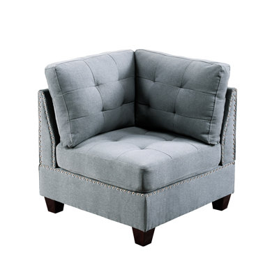Gray Linen-Like Fabric Modular - 2Pc, 32"X32"X35" H Chair With Wood Frame Uniqueness 2Pc Chair, H, Circumstance