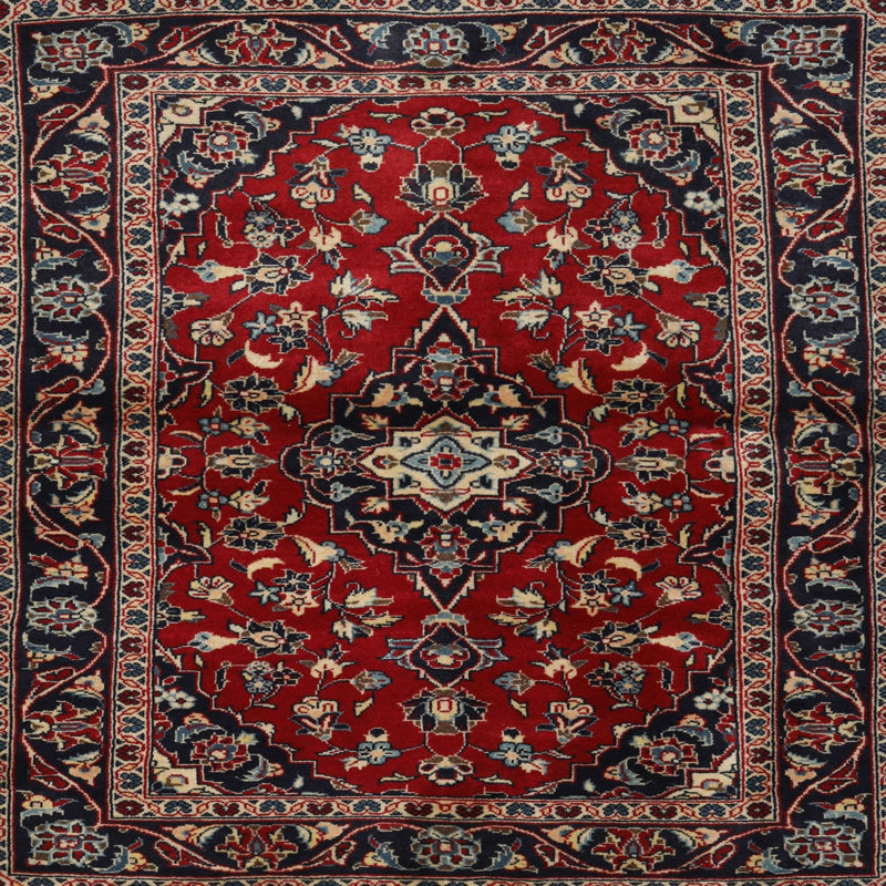 Laine tissée à la machine de couleur orientale/polyester beige/gris/rouge Tapis décoratif, Carré 6 pi