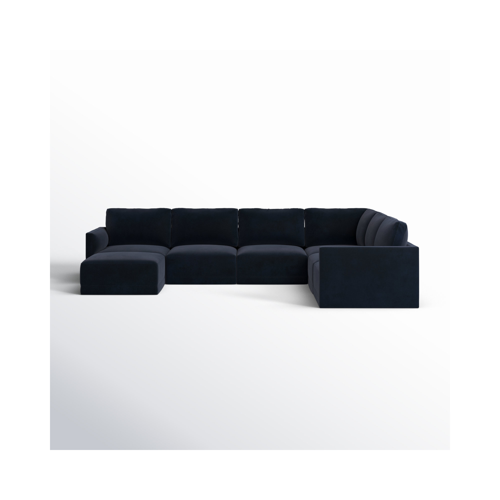 Deirdre Modular Upholstered Reversible U-Sectional, Navy