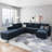 Tremee U Shaped Modular Velvet Sectional Couch-87326775