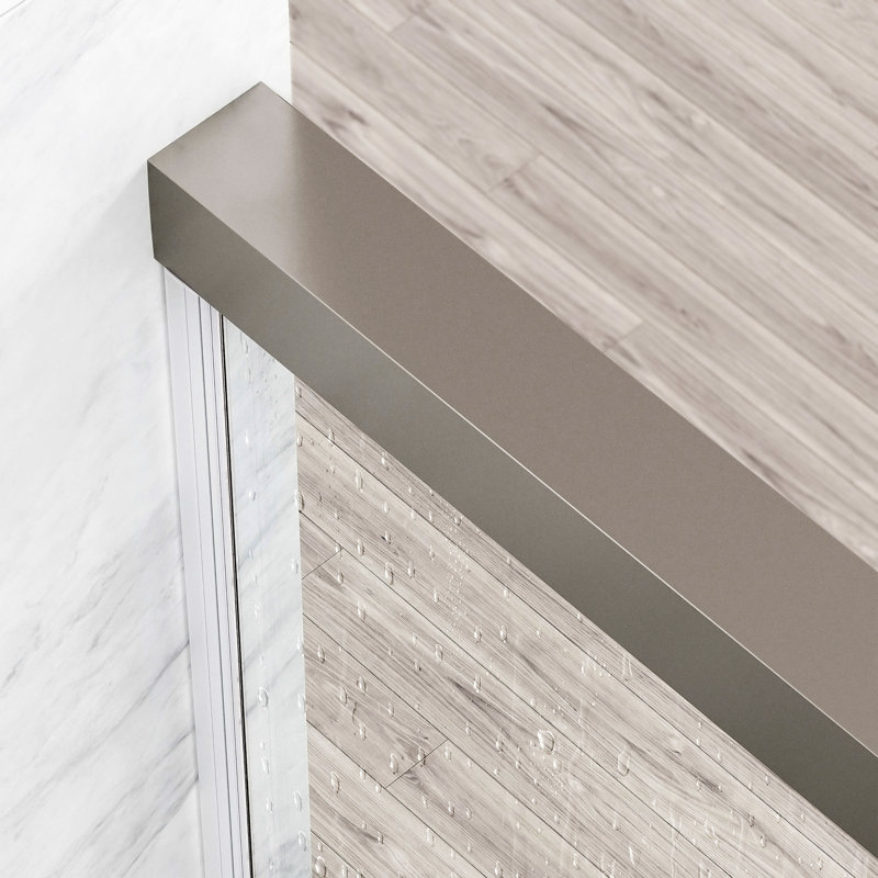 Porte de douche coulissante double en nickel brossé avec verre trempé transparent VIGO Satro E-Class l 52 po à 60 po x H 74 po