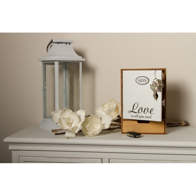 Solid Wood Wall Organizer with Key Box