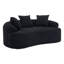 Canapé courbé en tissu chenille deux places avec 3 coussins-493048502
