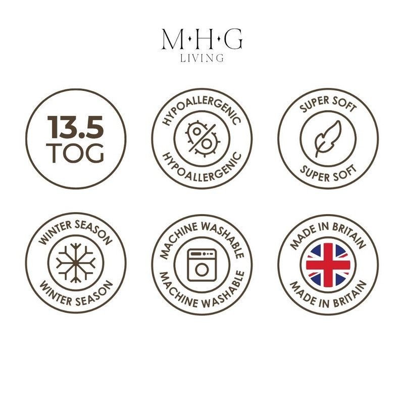 MHG Living Winter Microfibre Duvet 13.5 Tog with Breathable Hypoallergenic Hollowfibre - Available Single/Double/King/Super King