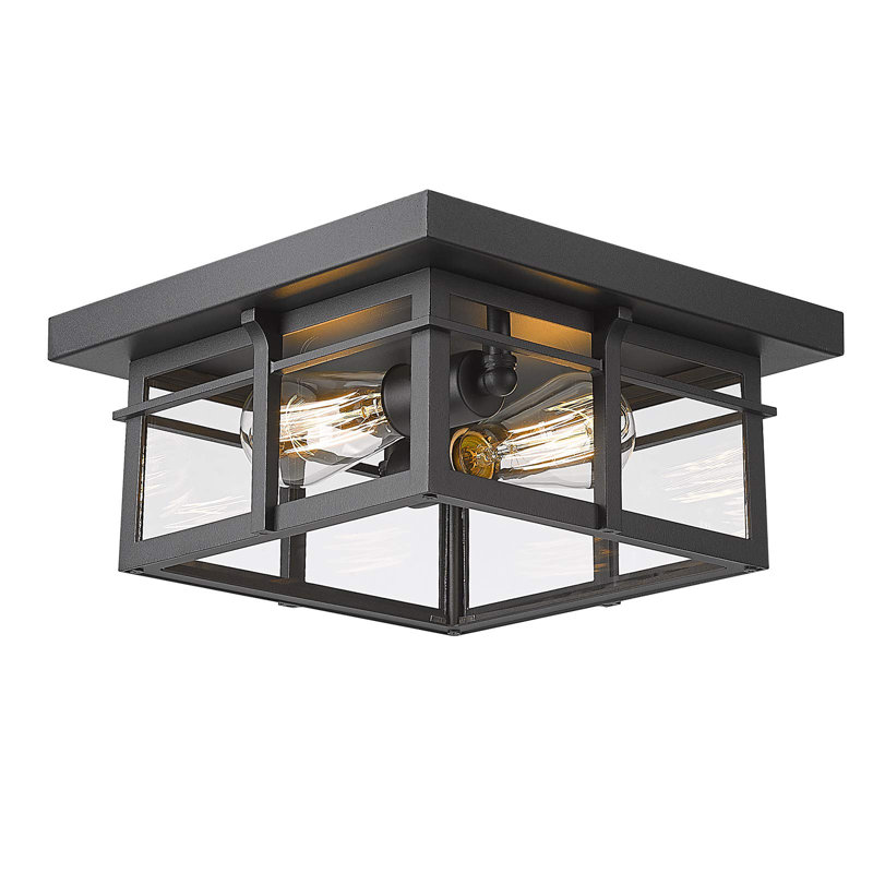 Éclairage encastré carré noir 2 lumières