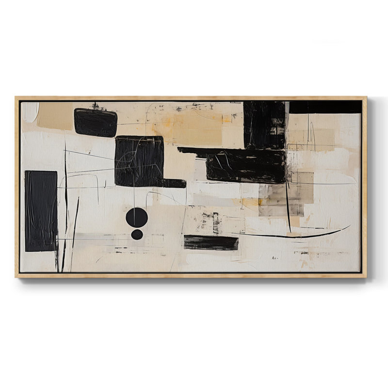 Abstrait, série CCLXI, toile tendue avec châssis, prête à être accrochée, Naturel, H 21 po x l 41 po