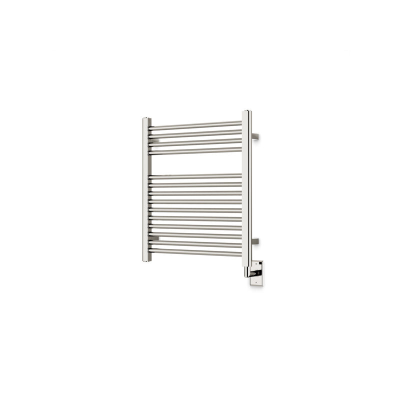 Denby Wall Mount Electric Towel Warmer, Polished Nickel, 27" H x 23.625" W x 5.19" D