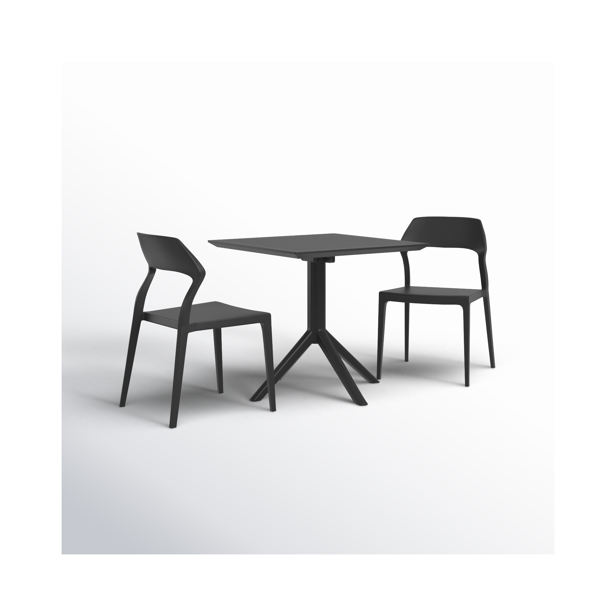 Farrah Square 2 - Person Bistro Set, Black
