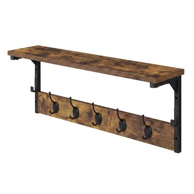 Particle Board Wall Mounted Required 7 - Hook Coat Rack