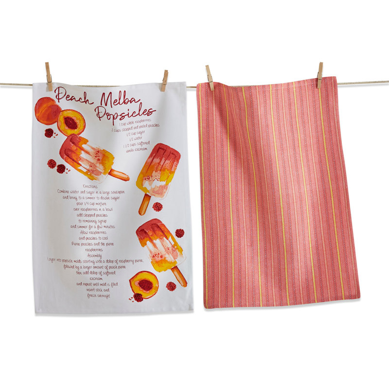 Peach Melba Dishtowel S/2