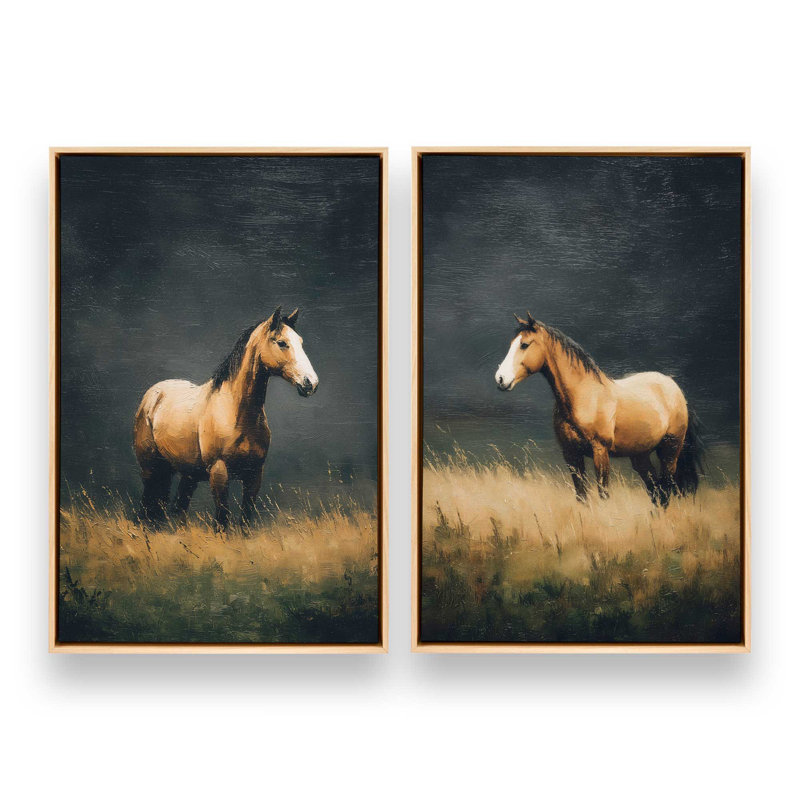 «Stand Tall Buddy», ensemble de 2 impressions, 24 po x 18 po, Toile avec cadre, Érable