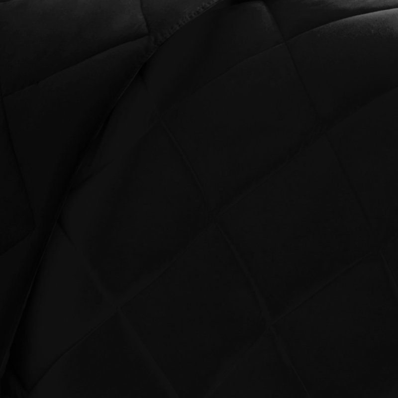 Édredon noir simple / simple TG de 3 m avec intérieur et fermeture à glissière