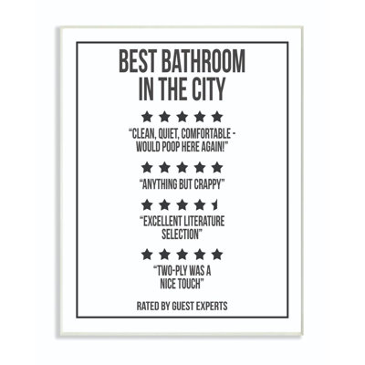 «Five Star Bathroom» par Daphne Polselli - impression d'art textuel cadre flottant