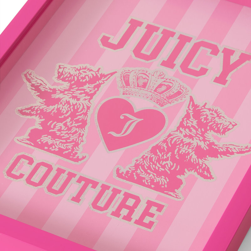 Tableau en boîte d'ombre Juicy Couture, 12 po x 16 po, Scotty Heart Crown - rose