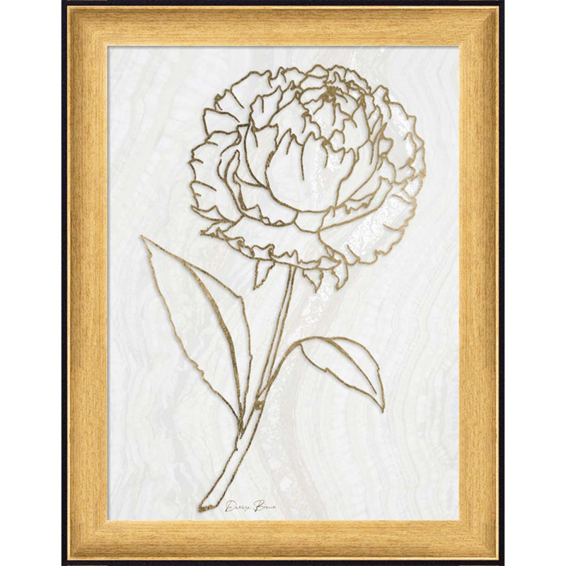 Golden Peony 1 par Denise Brown - impression encadrée
