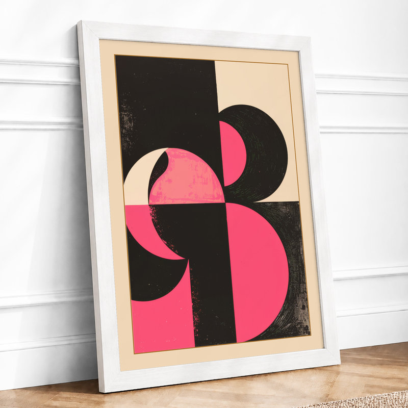 Circles in Motion Geometric - Framed Print, A2 - 59.4 x 42.0 cm, White