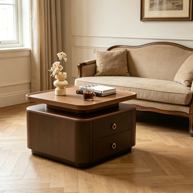 Table basse avec rangement Minimal, H 16,53 po x L 23,62 po x l 23,62 po