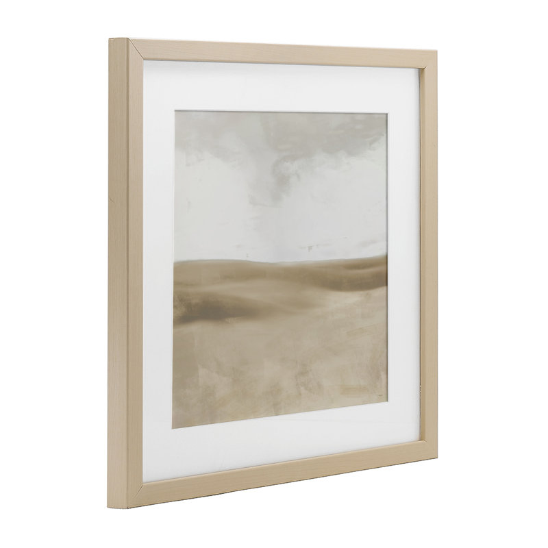 Impression encadrée sous verre Smooth Neutral Hills, conception par Dan Meneely, H 13 po x l 13 po, Cadre de récolte en pin