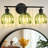 19.3 Inch 3-light Vanity Light Fixtures In Matte Black With Green Tulip Glass Shades, Modern Bathroom Wall Lighting-1450042310-1450042311-1457724684
