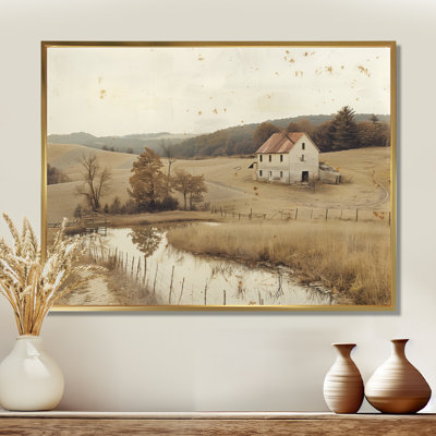 Brown American Farm Landscape II - Farm Wall Art