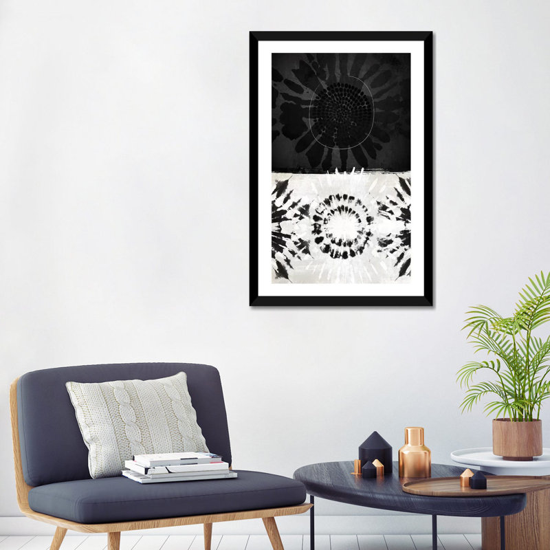 «Flower Tribal III» par Nikki Chu - reproduction, Cadre noir, H 32 po x l 24 po x P 1 po