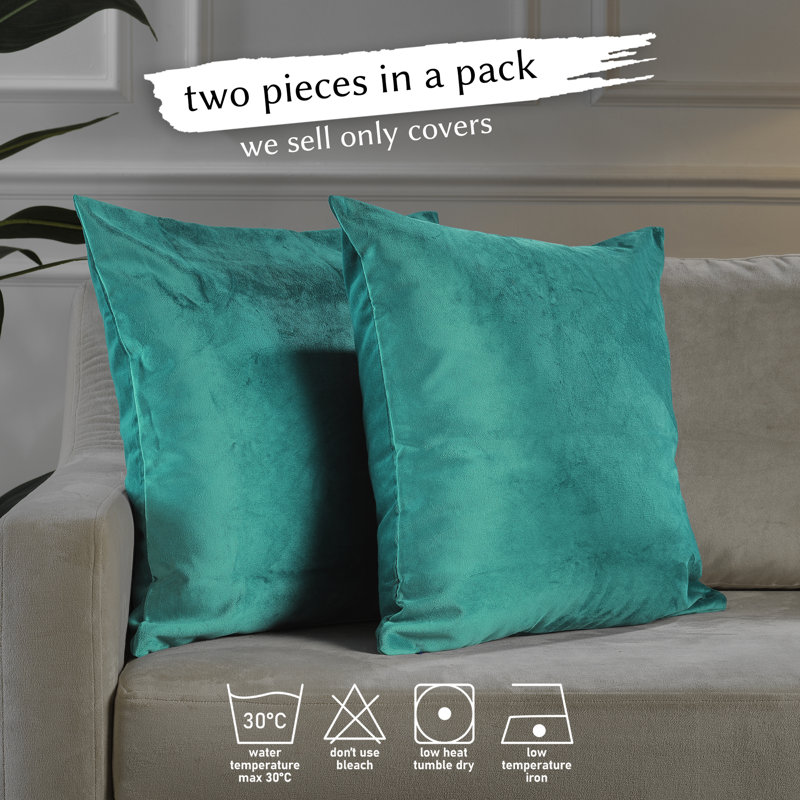 Housses de coussin rectangulaires en velours mat, 37 turquoise