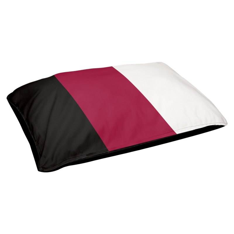 Coussin rectangulaire designer Los Angeles Anaheim, Grand (L 40 po x l 50 po), Noir / rouge