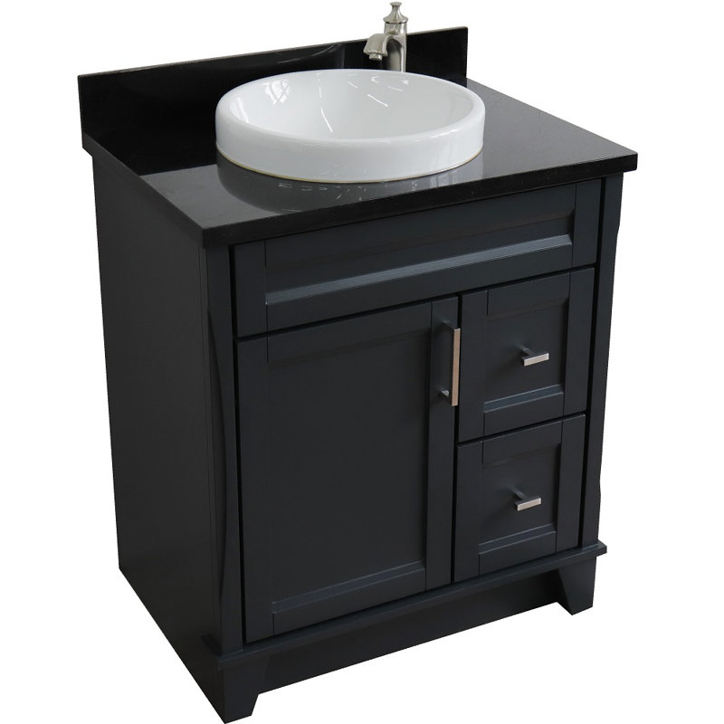 31'' Single Bathroom Vanity with Granite Top, Black Galaxy